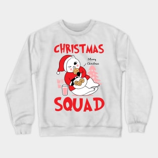 Cat Christmas Squad Eating Cookies xmas Crewneck Sweatshirt